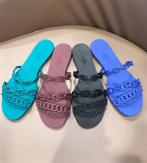 hermes jelly slides|Hermes jelly flat sandals.